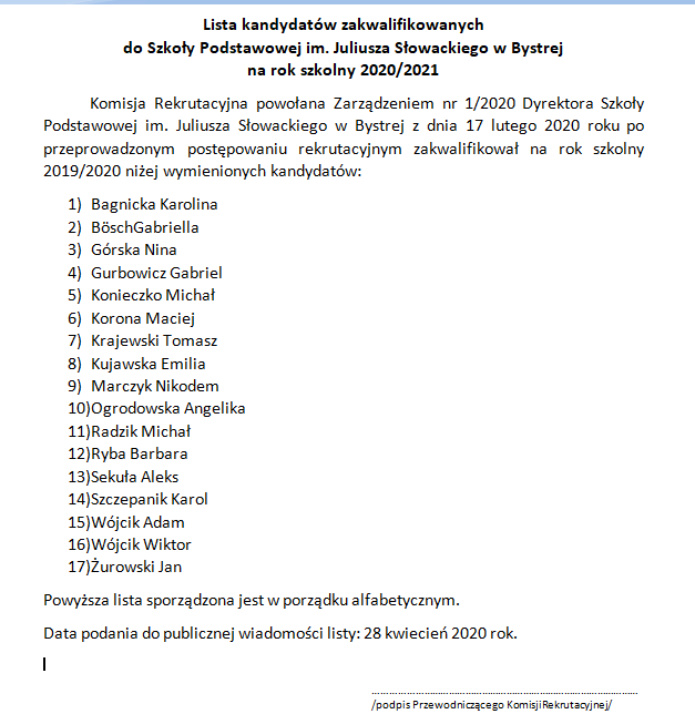 lista kandydatow zakwalifikowanych