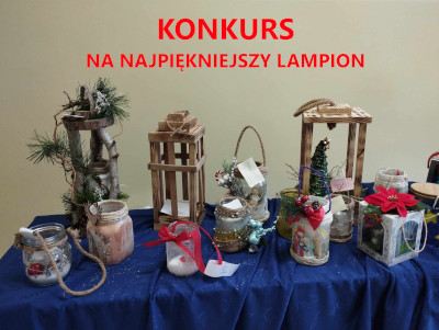 Lampiony konkursowqe na przyozdobionym stole